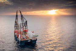 The semisubmersible crane vessel Sleipnir. The semisubmersible crane vessel Sleipnir.