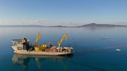 The cable installation vessel Isaac Newton. The cable installation vessel Isaac Newton.