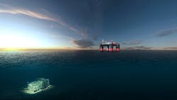 The Jansz-Io field control station and subsea compression station. The Jansz-Io field control station and subsea compression station.