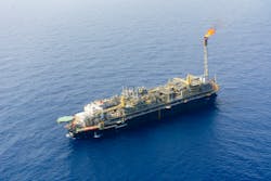 The FPSO P-77 operates at the Búzios field offshore Brazil. The FPSO P-77 operates at the Búzios field offshore Brazil.