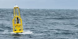 The PB3 PowerBuoy operating in the North Sea.