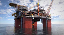 Rendering of the Scarborough semisubmersible floating production unit.
