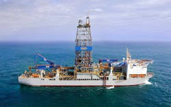 The drillship Noble Bob Douglas is under contract with ExxonMobil offshore Guyana. The drillship Noble Bob Douglas is under contract with ExxonMobil offshore Guyana.