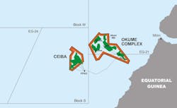 Block G (Ceiba Field and Okume Complex) offshore Equatorial Guinea. Block G (Ceiba Field and Okume Complex) offshore Equatorial Guinea.