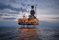 Production platform at the Shah-Deniz gas condensate field in the Caspian Sea. Production platform at the Shah-Deniz gas condensate field in the Caspian Sea.