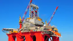 The semisubmersible drilling rig Transocean Barents.