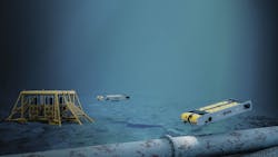 The Sabertooth is a hybrid AUV/ROV capable of working in deepwater either as an autonomous vehicle, or via a tether. The Sabertooth is a hybrid AUV/ROV capable of working in deepwater either as an autonomous vehicle, or via a tether.