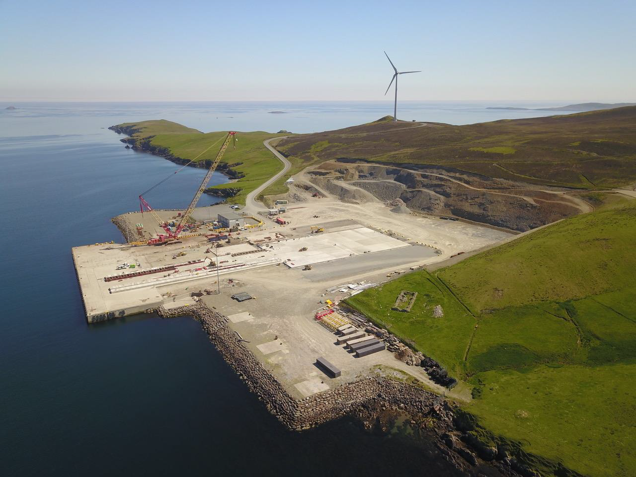 Decommissioning site at Dales Voe Base at Lerwick Harbour in Shetland, northern Scotland.