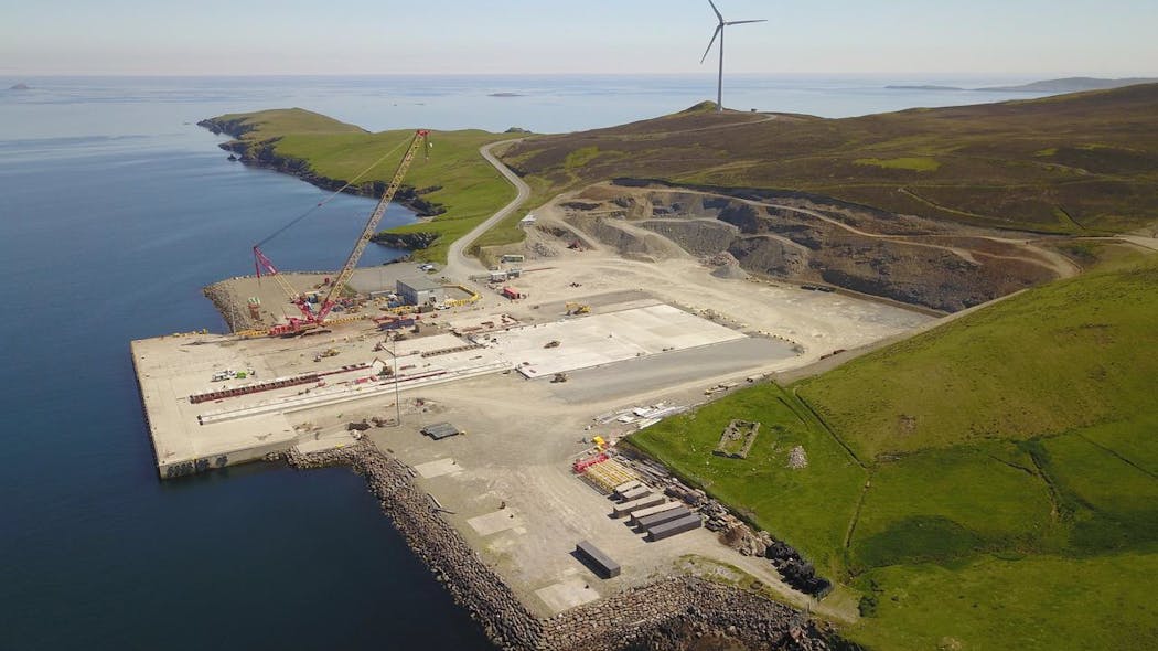 Decommissioning site at Dales Voe Base at Lerwick Harbour in Shetland, northern Scotland.