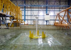 GustoMSC's Tri-Floater at the Océanide wave basin. GustoMSC's Tri-Floater at the Océanide wave basin.