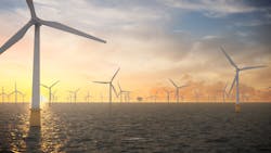 Artistic illustration of windmills at the Dogger Bank windfarm. Artistic illustration of windmills at the Dogger Bank windfarm.