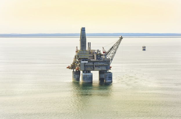 The PA-B production platform offshore Sakhalin, eastern Russia.