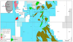 The Cambozola exploration well is located close to the producing Troll/Fram areas in the Norwegian North Sea.