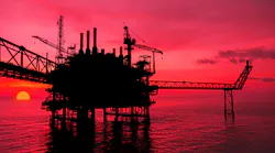 Red Sunset Offshore Platform Dreamstime M 75628776