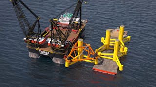 Heerema says that its new &ldquo;Floating to Floating&rdquo; installation method allows floaters to be constructed on land before being dry-towed on a transport vessel to the location.
