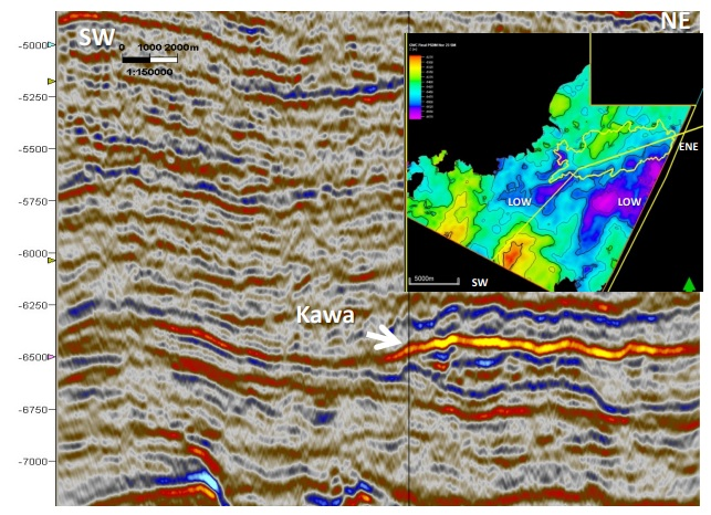 Depth seismic corroborates the high potential seen on the time seismic.