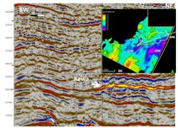 Depth seismic corroborates the high potential seen on the time seismic. Depth seismic corroborates the high potential seen on the time seismic.