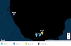 Capricorn has interests in four blocks in the Gulf of Mexico, two as operator (blocks 9 and 15) and two as nonoperator (blocks 7 and 10). Capricorn has interests in four blocks in the Gulf of Mexico, two as operator (blocks 9 and 15) and two as nonoperator (blocks 7 and 10).