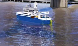 The plug-in hybrid service operations vessel was selected by Empire Wind. The plug-in hybrid service operations vessel was selected by Empire Wind.