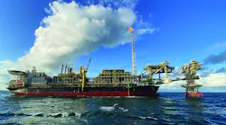Eni’s FPSO Miamte features a disconnectable tower yoke mooring system.