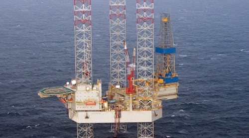 The Noble Hans Deul jackup rig has a water depth of 400 ft and a drilling depth of 30,000 ft.
