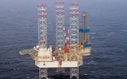 The Noble Hans Deul jackup rig has a water depth of 400 ft and a drilling depth of 30,000 ft. The Noble Hans Deul jackup rig has a water depth of 400 ft and a drilling depth of 30,000 ft.