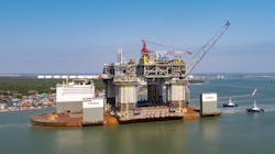 bp’s Argos platform arrived in Texas in April. bp’s Argos platform arrived in Texas in April.