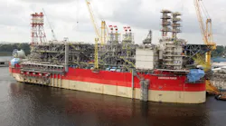 The Energean Power FPSO in the Admiralty Yard, Singapore in February 2021.