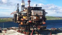 This 14,200-tonne platform was delivered as a single lift in Dales Voe, Shetland. This project entailed 18 months of planning, 32 Peterson personnel, 24-hour operations, more than 3,000 Peterson manhours during load-in and six languages on site. Construction was delivered on time. This 14,200-tonne platform was delivered as a single lift in Dales Voe, Shetland. This project entailed 18 months of planning, 32 Peterson personnel, 24-hour operations, more than 3,000 Peterson manhours during load-in and six languages on site. Construction was delivered on time.