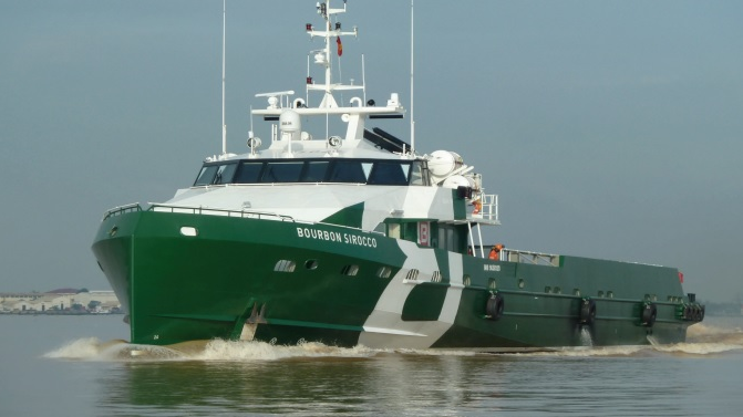 The 175-ft Bourbon Siroccoi has been designed by Piriou Ingenierie and Mauric Design Office for fast transportation of personnel and cargo.