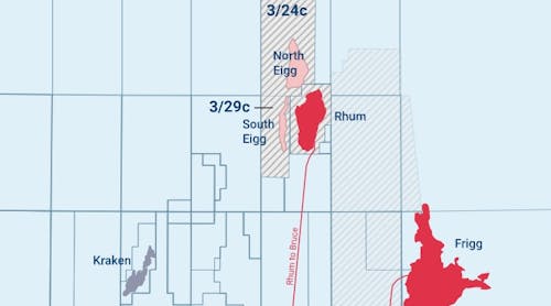 Blocks 3/24c and 3/29c contain the North Eigg and South Eigg prospects and are located in the Northern North Sea, adjacent to the Serica operated Rhum Field in Block 3/29a.