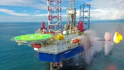 An IE-4 well test takes place offshore Cameroon. An IE-4 well test takes place offshore Cameroon.