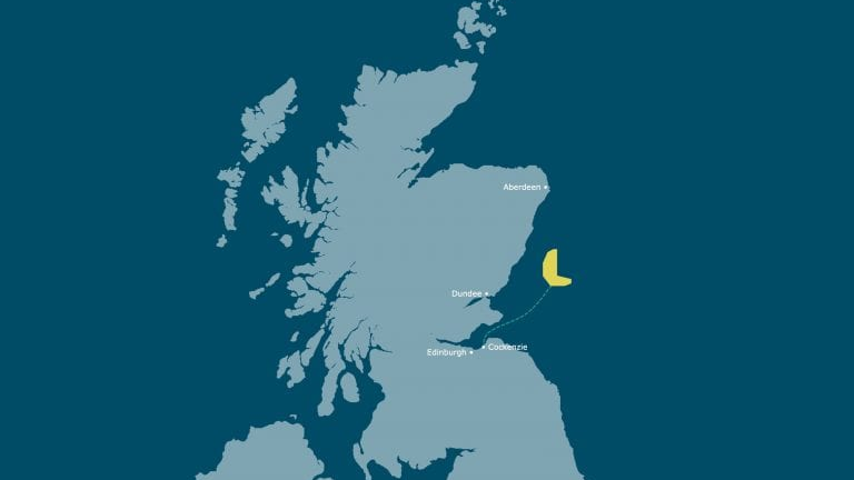 Inch Cape is located 15 km off the Angus Coast in the east of Scotland.