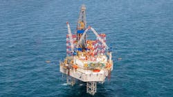 The Noble Houston Colbert jackup rig operates under the Liberia flag. The Noble Houston Colbert jackup rig operates under the Liberia flag.