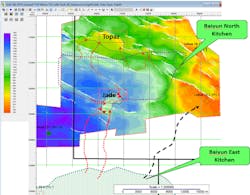 This illustration depicts the proven and interpreted migration pathways from Baiyun Sag East. This illustration depicts the proven and interpreted migration pathways from Baiyun Sag East.