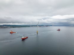 Four of the seven turbines for the Hywind Tampen project are now in place 140 km offshore western Norway. Four of the seven turbines for the Hywind Tampen project are now in place 140 km offshore western Norway.