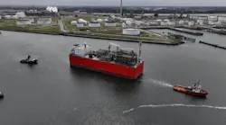 The Exmar FRSU S188 recently arrived at the Port of Rotterdam where it will be prepared for the purposes it will serve at Eemshaven.