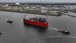 The Exmar FRSU S188 recently arrived at the Port of Rotterdam where it will be prepared for the purposes it will serve at Eemshaven. The Exmar FRSU S188 recently arrived at the Port of Rotterdam where it will be prepared for the purposes it will serve at Eemshaven.