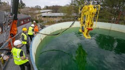 Decom Engineering's C1-24 chopsaw was tested at depths of 800 m at the National Hyberbaric Centre Aberdeen. Decom Engineering's C1-24 chopsaw was tested at depths of 800 m at the National Hyberbaric Centre Aberdeen.