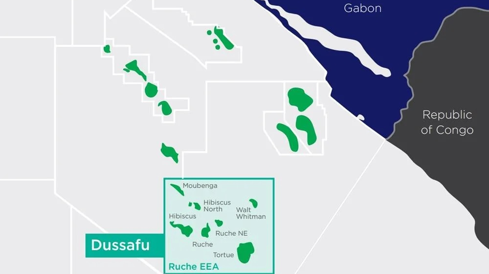 The Dussafu license is situated within the Ruche Exclusive Exploitation Area, which covers 850 sq km and includes six discovered oil fields and numerous leads and prospects.