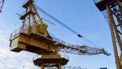 As part of facility maintenance, the GWA East Crane is due to be replaced, and Woodside procured a second-hand Favelle Favco M1060D to be restored and used as a roving construction crane to remove the aged East Crane, according to an EnerMech case study. As part of facility maintenance, the GWA East Crane is due to be replaced, and Woodside procured a second-hand Favelle Favco M1060D to be restored and used as a roving construction crane to remove the aged East Crane, according to an EnerMech case study.