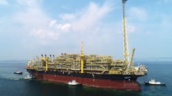 In other projects, Japanese FPSO leasing company MODEC reported July 20 that the FPSO Almirante Barroso MV32 started its navigation toward Brazil. The FPSO is bound for deployment at Petrobras&apos; B&uacute;zios deepwater oil field.