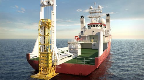 The Fugro Blue Snake is an integrated LARS and seabed research system combining cone penetration testing and sampling technology systems in a single deployment.
