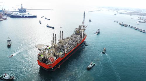 The harsh water Glen Lyon newbuild FPSO is working for bp in West of Shetland on FEED and other related work. KBR designed the 21,000-ton topsides providing production capacity for 320,000 bbl/d of liquids and 220 MMscfd/d of gas and 380,000 bbl/d of produced water and seawater injection.