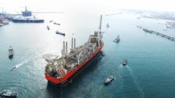 The harsh water Glen Lyon newbuild FPSO is working for bp in West of Shetland on FEED and other related work. KBR designed the 21,000-ton topsides providing production capacity for 320,000 bbl/d of liquids and 220 MMscfd/d of gas and 380,000 bbl/d of produced water and seawater injection. The harsh water Glen Lyon newbuild FPSO is working for bp in West of Shetland on FEED and other related work. KBR designed the 21,000-ton topsides providing production capacity for 320,000 bbl/d of liquids and 220 MMscfd/d of gas and 380,000 bbl/d of produced water and seawater injection.