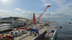 The 700-mt Huisman traveling quayside crane is designed to provide a full electrically driven crane, resulting in high-positioning accuracy, efficient energy use, reduced maintenance, reduced noise and high reliability