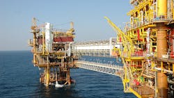 The Mumbai High Field is located 176 km off the west coast of Mumbai in the Gulf of Cambay region of India, in about 75 m of water. The oil operations are run by ONGC.