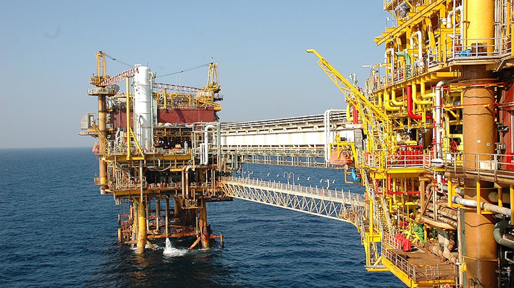 The Mumbai High Field is located 176 km off the west coast of Mumbai in the Gulf of Cambay region of India, in about 75 m of water. The oil operations are run by ONGC.