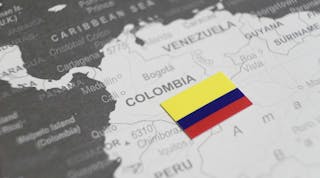 Colombia Map And Flag
