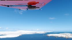 A Flylogix drone performs remote operations for an offshore operator. A Flylogix drone performs remote operations for an offshore operator.